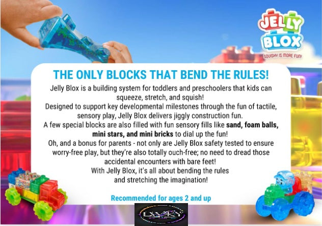Jelly Blox soft tactile building blocks for toddlers and preschoolers