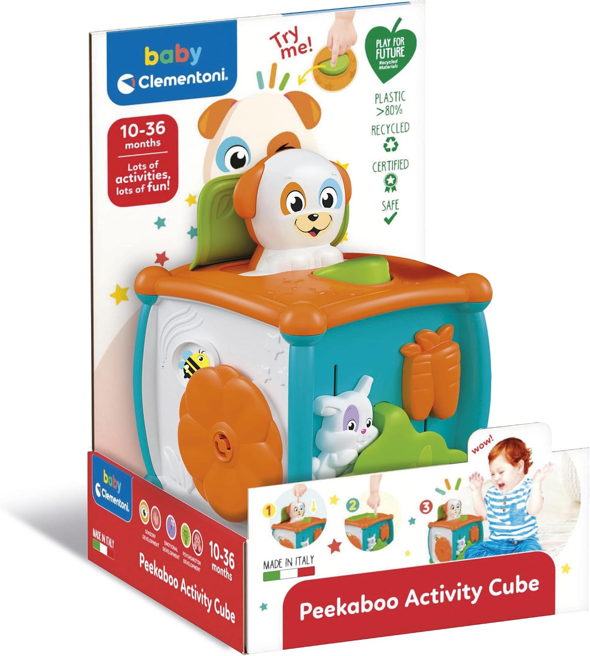 Peekaboo Activity Cube packaging