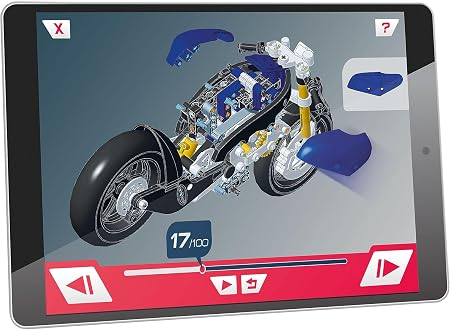 Mechanics Yamaha 3D app instructions on tablet