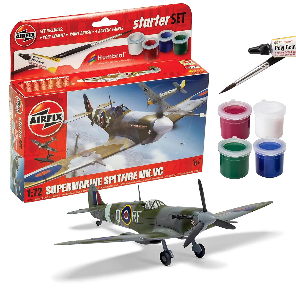 Airfix Spitfire Starter Set box and model