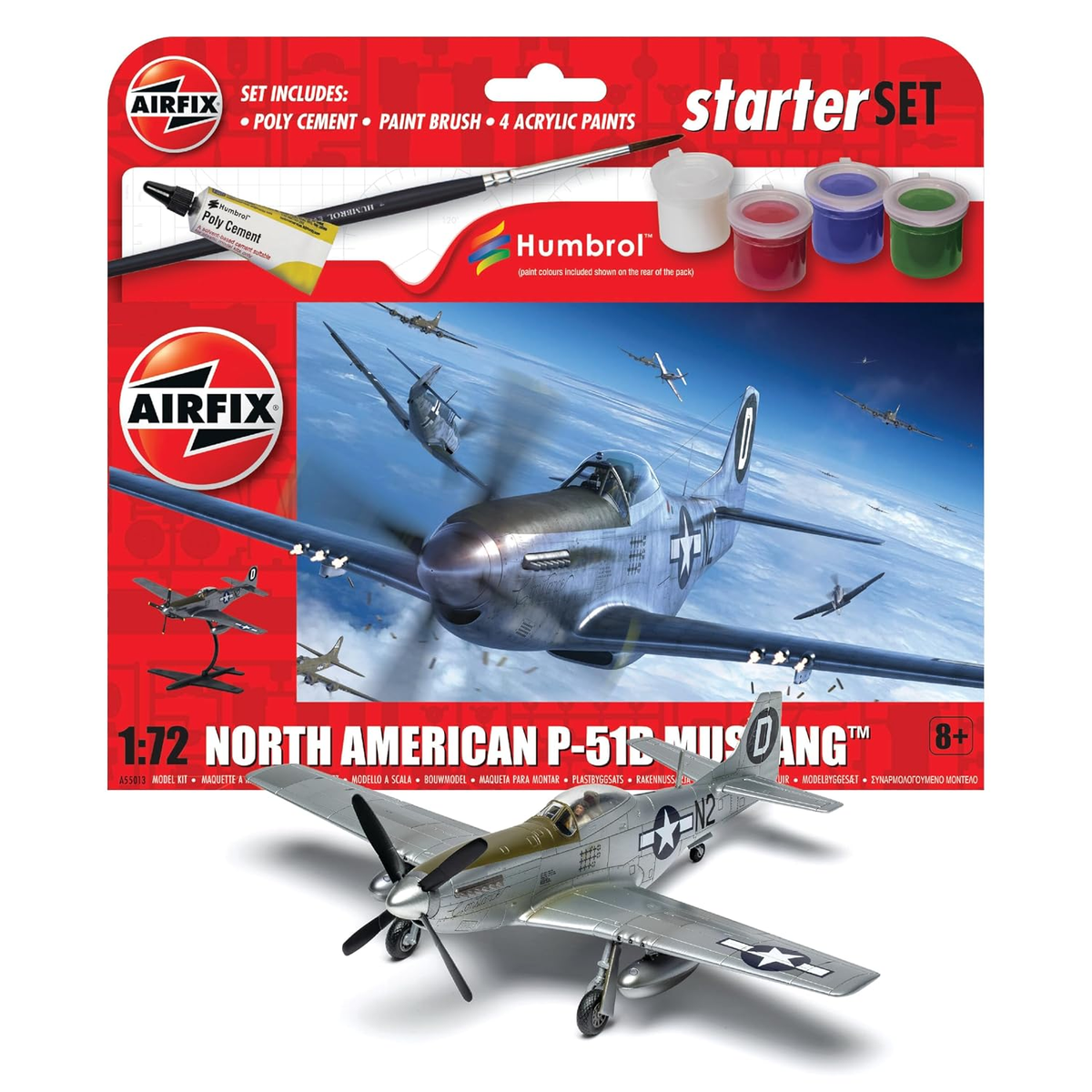 Airfix P-51 Mustang Starter Set box and model
