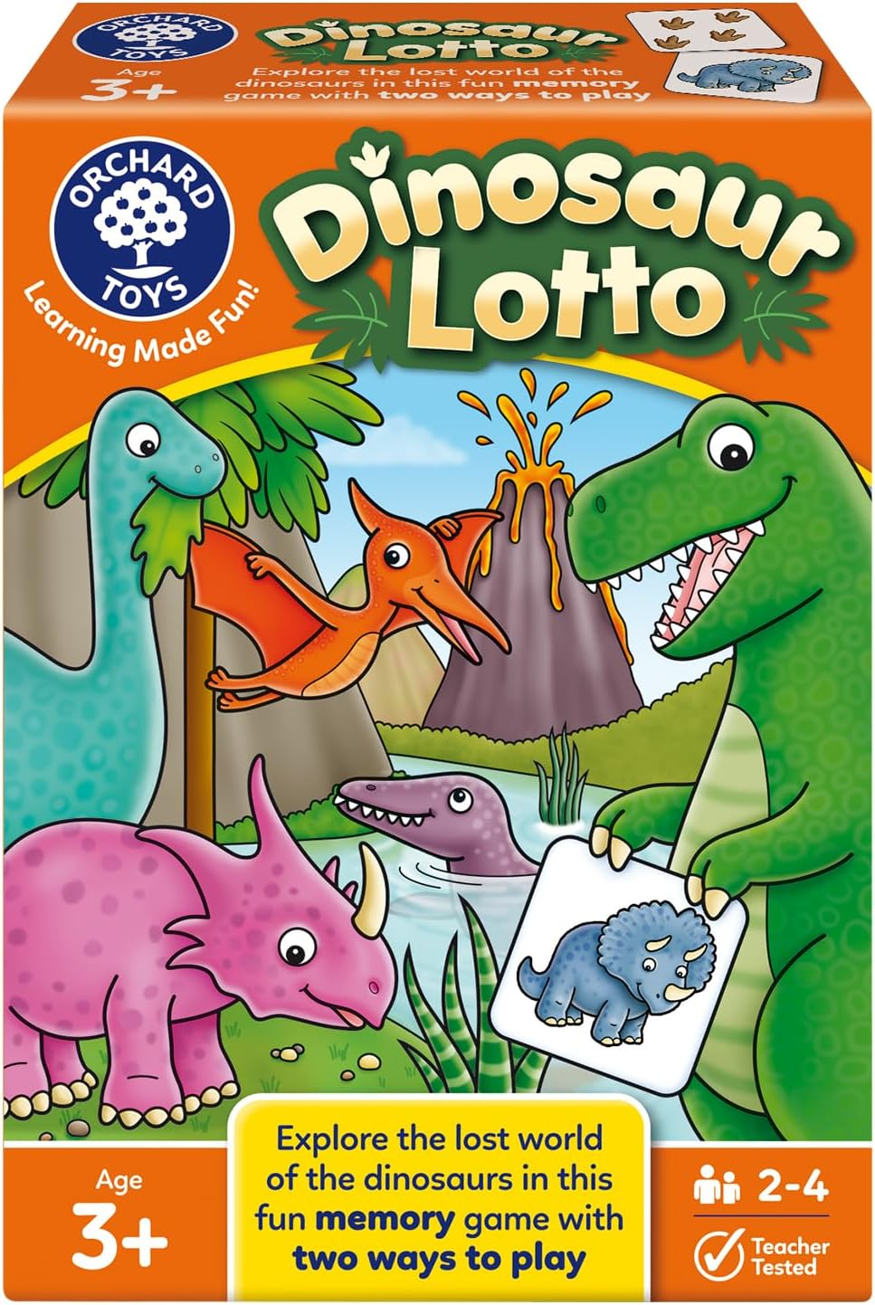 Dinosaur Lotto game box with colourful prehistoric illustrations
