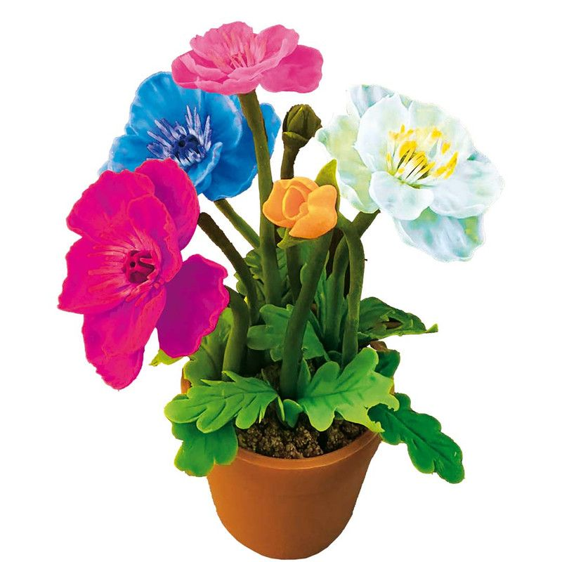 Moon Flowers finished flower pot