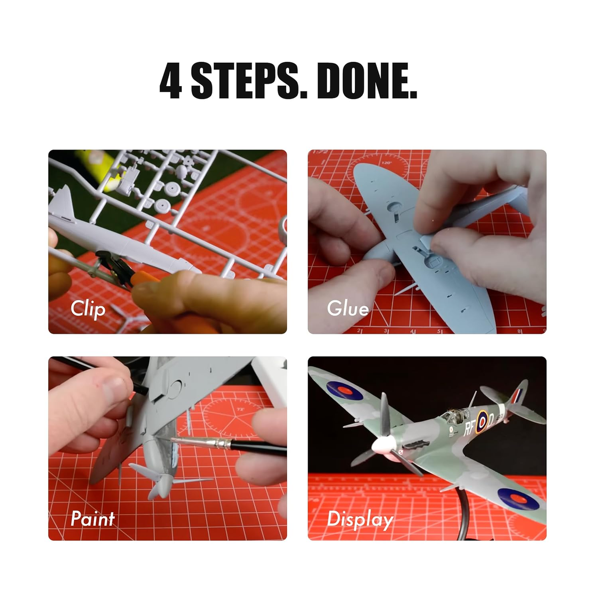Airfix Spitfire in flight