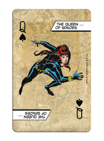 Marvel Comics retro playing card - Black Widow Queen of Spades